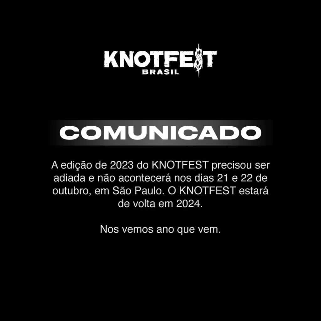 Knotfest Brasil 2023 Cancelado